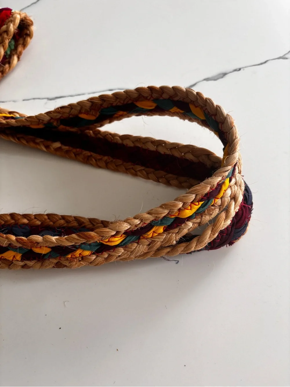 Boho Multicolor Braided Straw Tote Bag